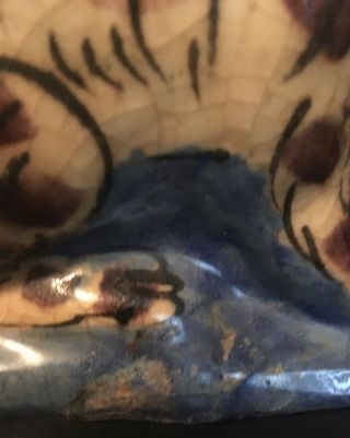 Rare Antique Middle East Islamic Glazed Pottery Cat Statue 7