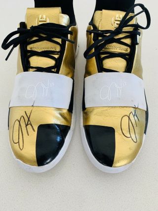 2019 Game Worn Game Match Worn James Harden Signed Shoes.  Rare 2