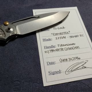 Chris Reeve Knives Tilock Annual Graphic - " Elemental " (very Rare & Discontinued)