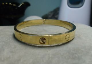 1970 ALDO CIPULLO CHARLES REVSON INC GOLD ELECTROPLATED CARTIER BANGLE BRACELET 5