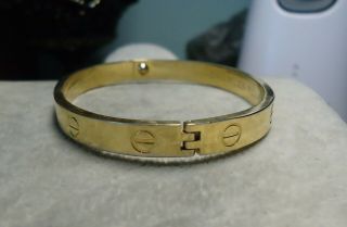 1970 ALDO CIPULLO CHARLES REVSON INC GOLD ELECTROPLATED CARTIER BANGLE BRACELET 6