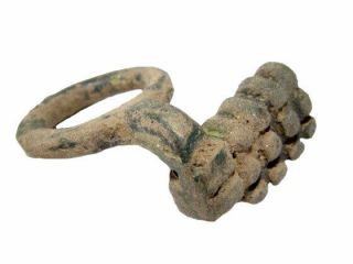 Extremely Rare,  Roman Period Bronze Key Ring,  Top,