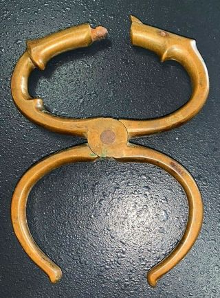 Antique Brass Blakely Police Nipper Grip☜handcuffs✪ Restraints✪jail✪come - A - Longs