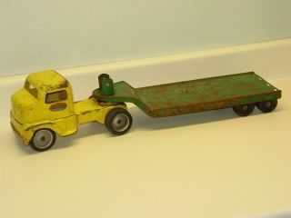 Vintage Tonka 1949 Cab Over Truck,  Carry All Trailer 130,  Pressed Steel Toy