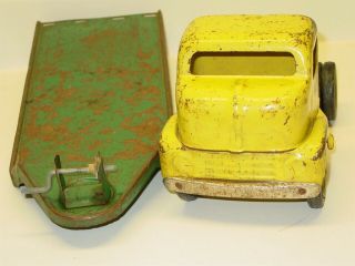 Vintage Tonka 1949 Cab Over Truck,  Carry All Trailer 130,  Pressed Steel Toy 5
