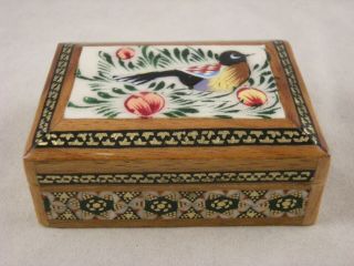 Khatam Jewelry Trinket Gift Box Persian Wooden Handcraft Inlaid Marquetry Art