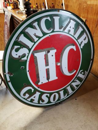 Sinclair HC sign porcelain 48inch Vintage 2