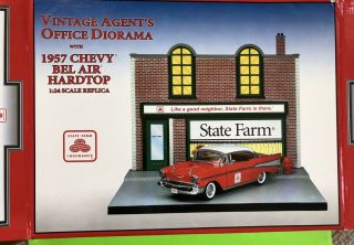 Vtg State Farm Agent Display Diorama W/ Orig.  Box & 1957 Chevy Bel Air