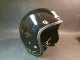 Vintage Bell Rt Motorcycle Helmet Black Size 7 1/2 Dot Bobber Dated 1979