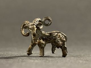 Ancient Roman Bronze Amulet Pendant Depicting Ram Animal Beast Circa 250 - 350ad