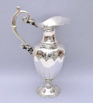 And Large Solid Silver Pitcher.  Height: 36.  5 Cm.  Weight: 719 Grams
