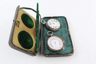 Antique 1901 Birmingham Solid SILVER Pocket Watch / Barometer Hand - Wind 11