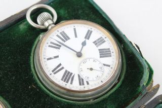 Antique 1901 Birmingham Solid SILVER Pocket Watch / Barometer Hand - Wind 4