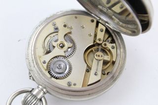 Antique 1901 Birmingham Solid SILVER Pocket Watch / Barometer Hand - Wind 5