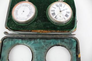 Antique 1901 Birmingham Solid SILVER Pocket Watch / Barometer Hand - Wind 8