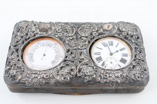 Antique 1901 Birmingham Solid SILVER Pocket Watch / Barometer Hand - Wind 9