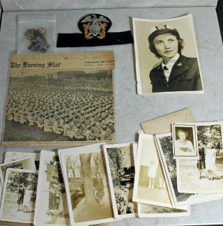 Wwii Us Navy Officer Waves Photo Letter Pin News Article 1944