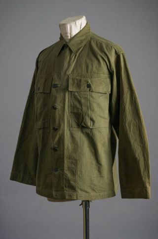 Vtg Wwii U.  S.  Army Hbt 13 Stars Military Jacket Shirt Size 36r