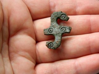 Romano British Horse Head Cross Fibula Brooch Ring Dot Metal Detecting Detector