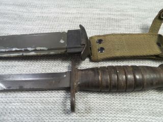 WW2 US M4 TRENCH KNIFE UTICA FLAMING BOMB USM 8A1 SCABBARD 3