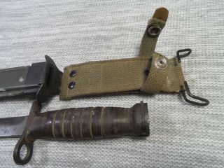 WW2 US M4 TRENCH KNIFE UTICA FLAMING BOMB USM 8A1 SCABBARD 4
