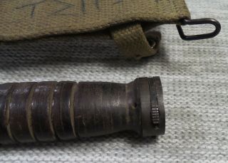 WW2 US M4 TRENCH KNIFE UTICA FLAMING BOMB USM 8A1 SCABBARD 6