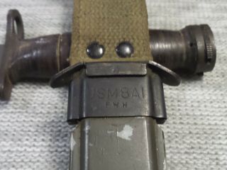 WW2 US M4 TRENCH KNIFE UTICA FLAMING BOMB USM 8A1 SCABBARD 7