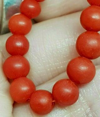 Vintage Italy Coral Red 100 Natural Necklace