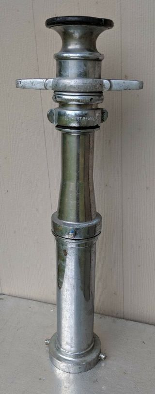 Vintage Fire Hose Deck Gun Nozzle 4 1/2 " Elkhart Brass Eastman 31 " - Fireman