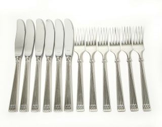 Silver Dining Forks And Knives For 6 Persons.  Norway,  Thorvald Marthinsen.
