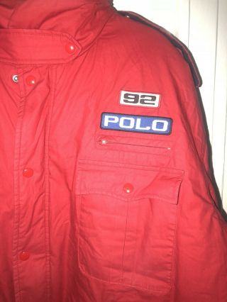 Vintage Polo Ralph Lauren Ski Jacket Sz L 92 1992 Snow Beach Bear Pwing Stadium 7