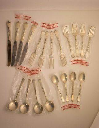Watson Sterling Rose 20pc 4 Place Setting - Vintage 925 Flatware - In Plastic