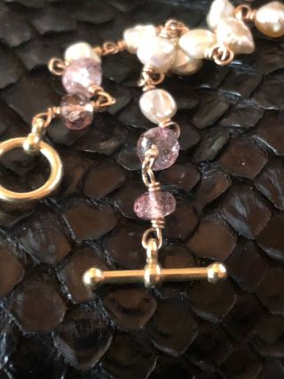 RARE & PRECIOUS VINTAGE HEART NECKLACE IN 18kt ROSE GOLD & PEARLS BY JES MAHARRY 5