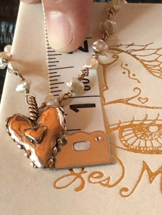 RARE & PRECIOUS VINTAGE HEART NECKLACE IN 18kt ROSE GOLD & PEARLS BY JES MAHARRY 6