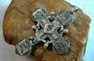 Antique C.  18th Cent.  Large Russian Silver Orthodox " Old Believers " Ornate Cross