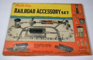 Vintage 1949 Built Rite Railroad Acceesory Set No.  111 By Warren Paper Products