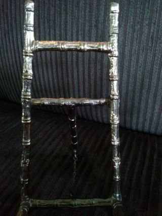 SET OF 2 Vintage BRASS BAMBOO Easel PICTURE frame DISPLAY Plate STAND Book 3