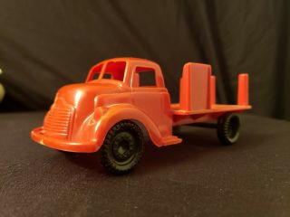 Vintage Marx Plastic Freight Station Trucking Terminal 6 1/2 " Red Stake Truck