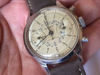 ZAIS WATCH Rare Vintage Chronograph Watch - SPILLMANN Case 10