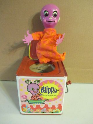 1968 Mattel Blippy Moon Man Jack - In - The - Box Wind Up Vintage Space Alien Toy