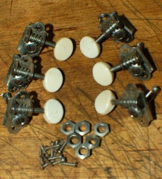 Vintage Rare 1960s Harmony Silvertone Wavery Guitar Tuners 3x3 Luthier Parts