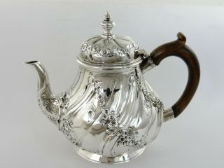 Pretty Victorian Silver Bachelor Teapot,  London 1877 F Brasted Antique Sterling