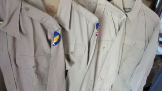 WW2 USAAF officer uniform shirts,  khaki,  size medium,  all wool. 5