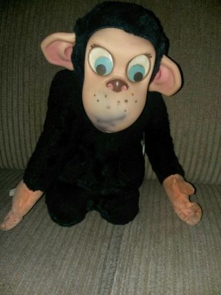1964 Mattel Chester O ' Chimp rubber faced monkey talker (mute) jaw moves monkey 4