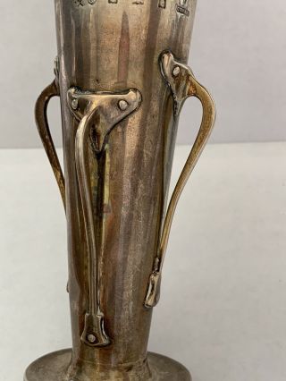 Liberty & Co English Sterling Silver A.  knox Cymric Arts Crafts Nouveau Vase 1900 2