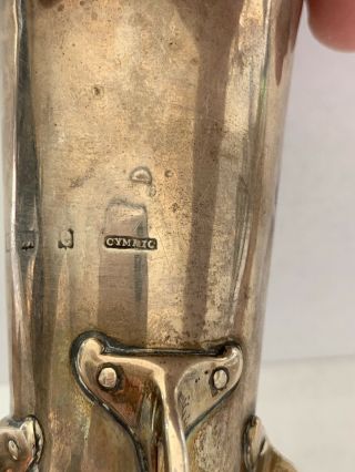 Liberty & Co English Sterling Silver A.  knox Cymric Arts Crafts Nouveau Vase 1900 5