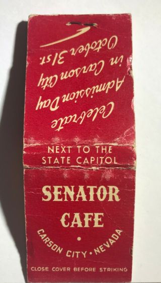 Vintage Ty Cobb Senator Cafe Autographed Signed Matchbook PSA NM 7 Auto Grade 4