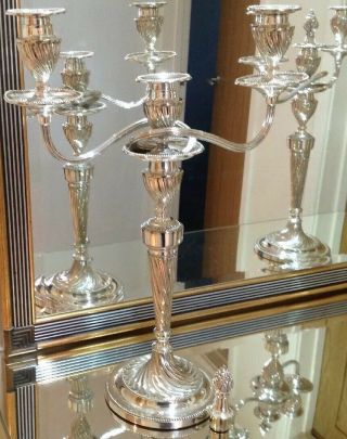 Outstanding Silver Plated Candelabra Circa 1850 17.  5 