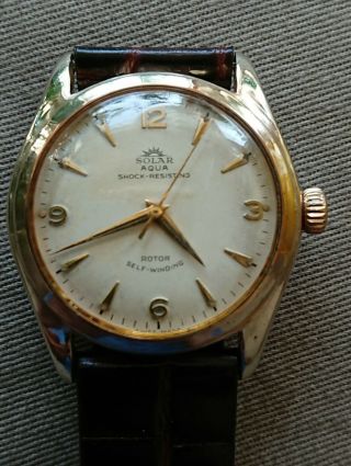 Vintage Eaton Solar Aqua / Tudor 7808 Automatic Watch 10k Gold Filled,  Exc Cond.