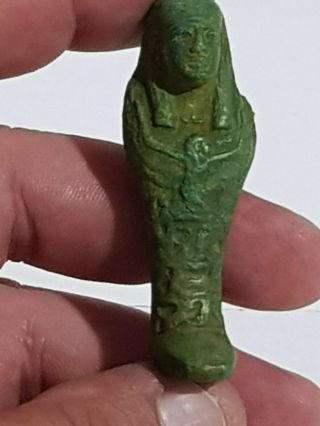 Fantastic Very Rare Ancient Egyptian Shabti 300 Bc.  Detail 14,  3 Gr.  60 Mm